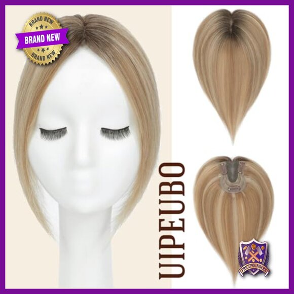 10 Inch Human Hair Topper for Thinning Hair, Swiss Lace Base with Anti-Slip main image 4